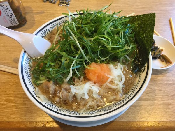 「肉そば大盛り麺固めトッピングネギ」@丸源ラーメン 掛尾店の写真