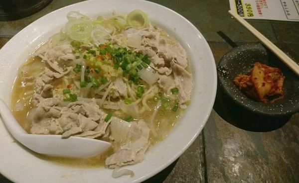 「元祖もばラーメン(二段盛り)820円大盛り無料」@らぁ麺三軒屋 茂原店の写真