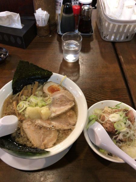 「梅丸ちゃーしゅー麺 ミニちゃーしゅー丼」@本家熊谷らーめん 梅丸 上之総本店の写真