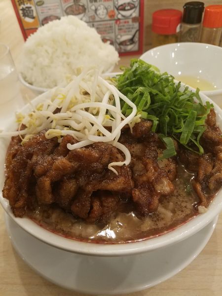 「肉汁麺レベル3ライス特盛」@肉汁麺ススム 秋葉原本店の写真