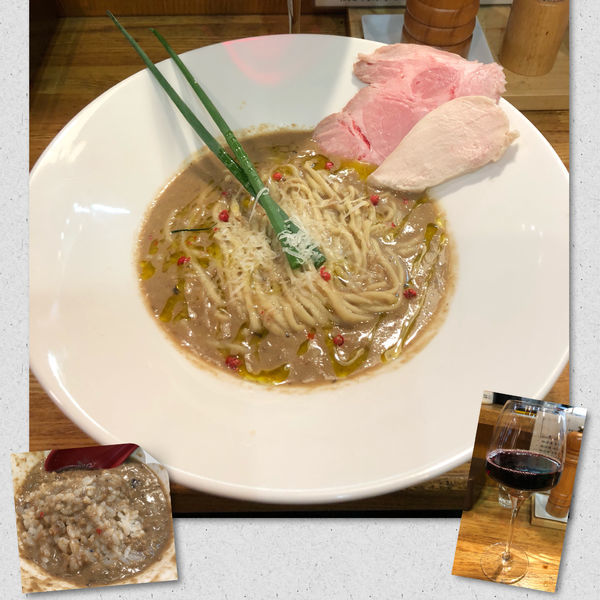 「マッシュルーム ヌードル＆Glass of wine red」@麺庵 小島流の写真