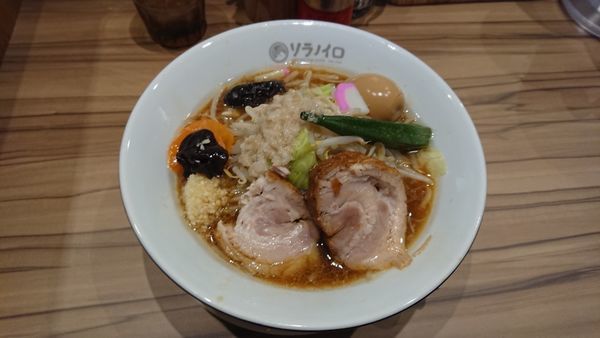 「ベジ朗　豚　C　ニンニク脂　煮卵」@ソラノイロ Factory & Labo 浅草橋の写真