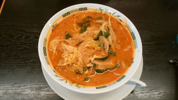 「チゲ味噌ラーメン餃子セット」@日高屋 柏西口店の写真
