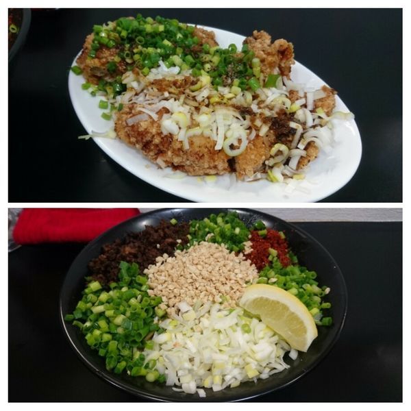 「新担担麺(大)+揚チキン(油淋鶏風)」@自家製麺SHINの写真