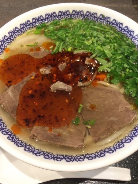 「蘭州牛肉面(三角麺)」@馬子禄 牛肉面の写真