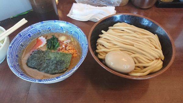 「担々つけめん 850円 + チャーシュー丼 300円」@次念序の写真