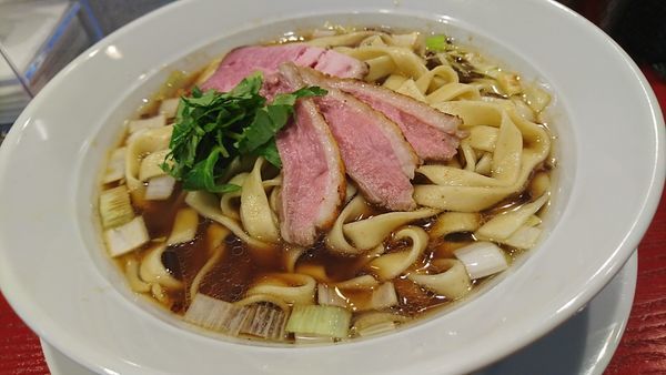 「鴨醤油らーめん(大盛)」@鴨だしらーめん 鴨福の写真