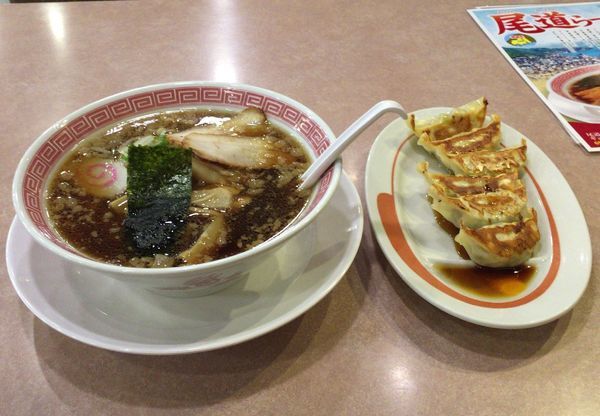 「尾道らーめんギョーザセット」@幸楽苑 千葉中央店の写真
