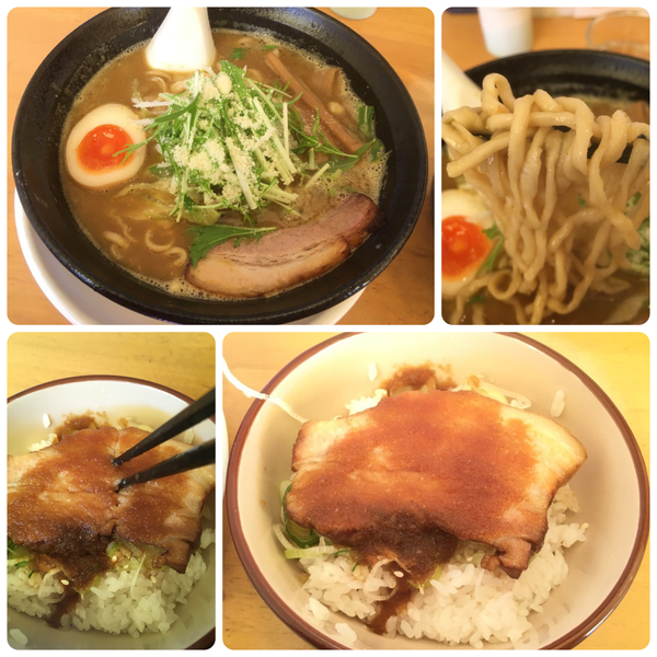 「カレー麺太 、炙りちゃーしゅー丼セット」@麺や しみずの写真