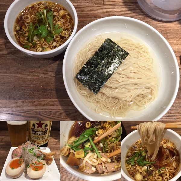 「醤油のつけソバ(中)850円他」@Tomboの写真