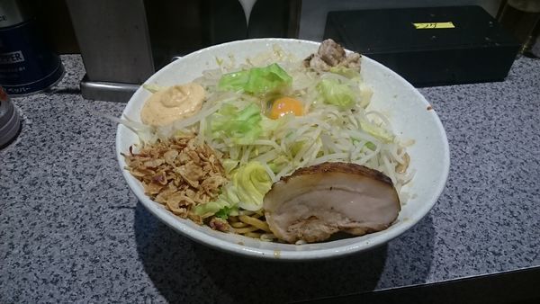 「汁なしそば・大(ヤサイアブラマシ)￥９００」@ラーメン宮郎の写真