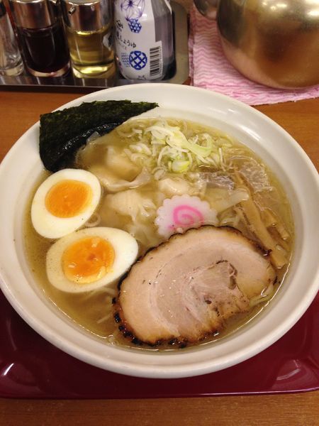 「海老ワンタンめん790円 ゆで玉子(ラーパス)」@らーめん我礫の写真