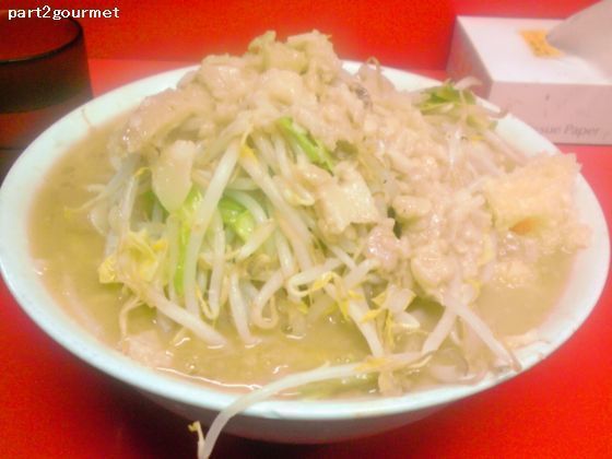 「小ラーメン 豚二枚 「ニンニクアブラ」(790円)」@ラーメン二郎 仙台店の写真