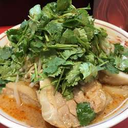 スパ辛ラーメン 750円 パクチー 100円 豚1枚 90円