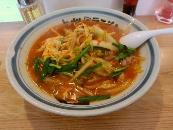 「上州名物手打ち雷ラーメン(太麵・中辛)700円」@陳さん館の写真