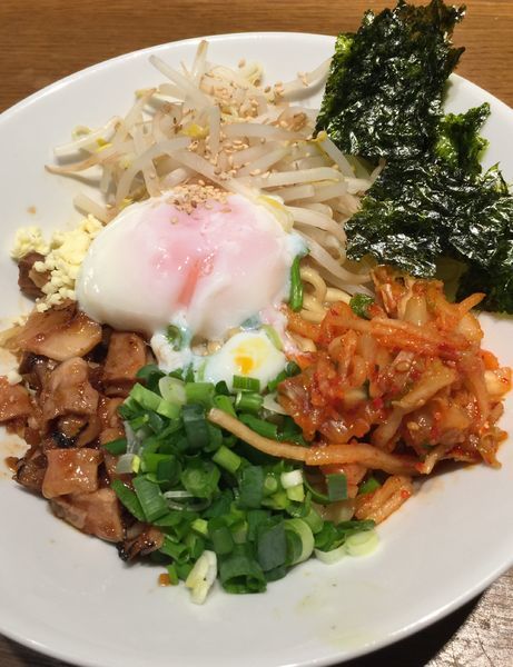 「キムチとチーズの油そば」@中華そば 二階堂の写真