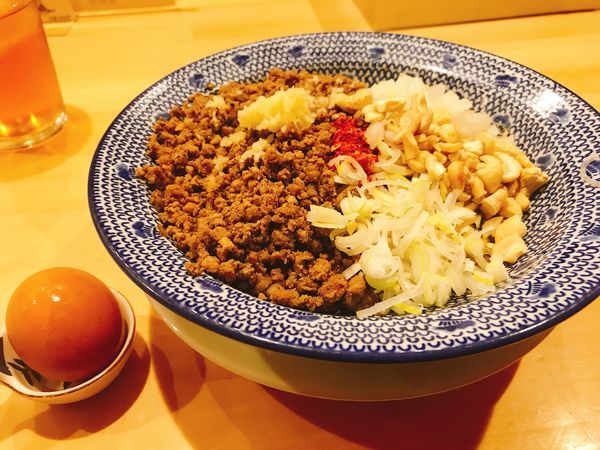 「汁なし担担麺・大蒜のせ＋〆のひとくちご飯」@担担麺 Japanese Original Tang-Tangの写真