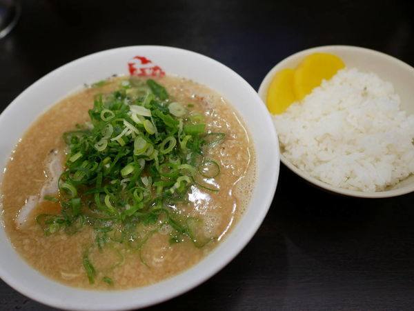 「ラーメン 並 麺30秒硬め＋脂多め＋ライス普通」@京都銀閣寺 ますたにラーメン 日本橋本店の写真