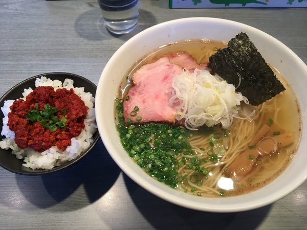 「煮干(塩)＋大蒜辛肉飯」@喜乃壺の写真