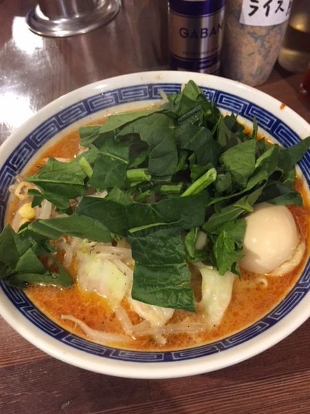 「辛味噌らー麺　750円　味玉クーポン付き」@麺や 神笑の写真