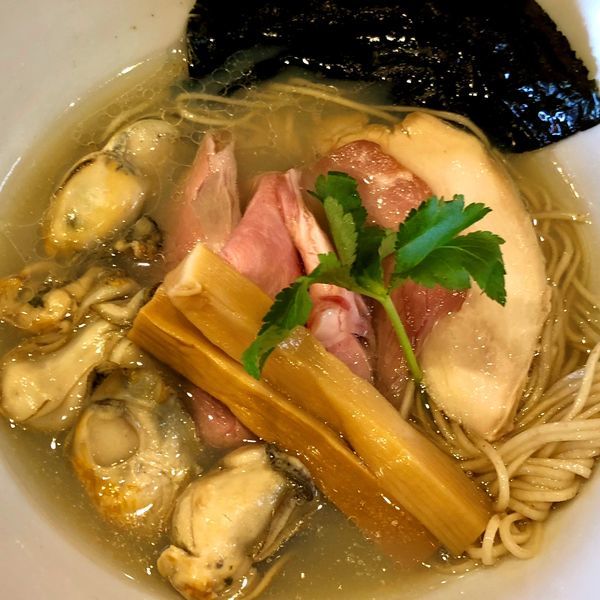 「牡蠣そば」@寿製麺よしかわ 坂戸店の写真