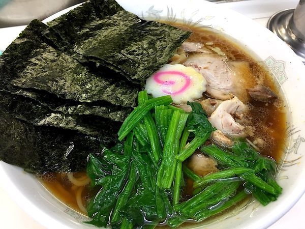 「ラーメン大、海苔50、ほうれん草50」@青島食堂 秋葉原店の写真