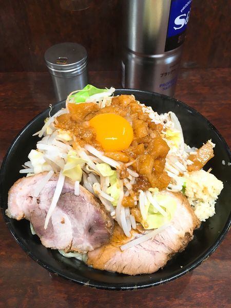 「小汁なしニンニクアブラ」@ラーメン二郎 めじろ台店の写真