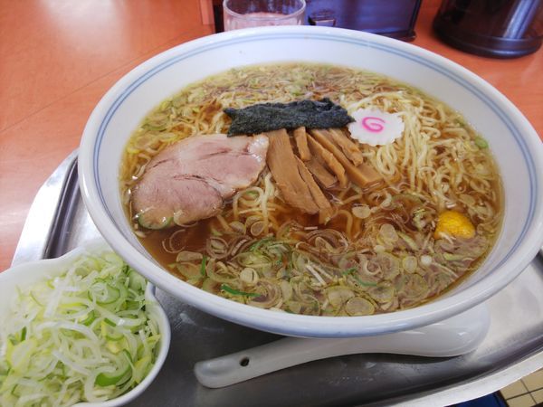 「中華麺＋トッピングねぎ」@河辺大勝軒の写真