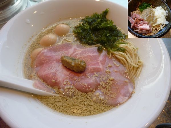 「【6周年限定麺】わけのしんのす潮そば+さんじ玉（浅利バター）」@さんじの写真