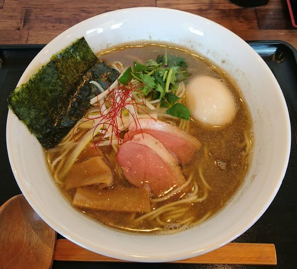 「鴨油の煮干しらーめん＋味玉」@麺屋 葵の写真