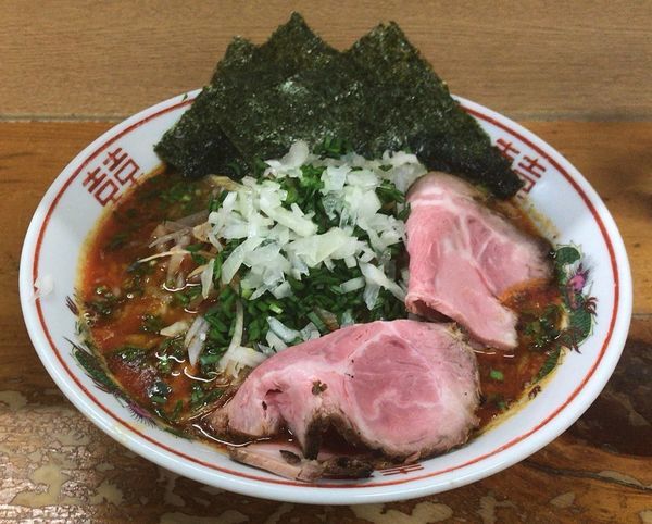 「陳さんのニラ辛味噌ラーメン(限定)＋半ライス」@口樂の写真