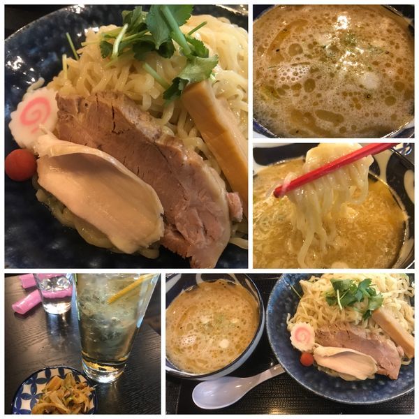 「【限定】白つけ麺 900円 ハイボール 300円」@まるふじ食堂の写真