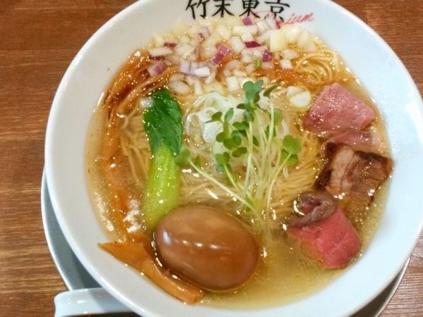 「塩そば＋味玉」@竹末東京プレミアムの写真