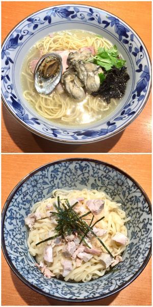 「普通じゃない中華そば(鶏と牡蠣)＋カニの和え玉」@㐂九八 ～garage～の写真