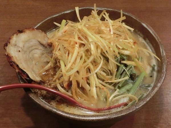 「信州味噌肉ネギらーめん大盛+炙りチャーシュー一枚」@蔵出し味噌 麺場 壱歩 武蔵村山店の写真