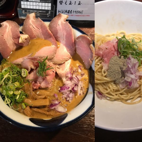 「チャーシュー純濃煮干そば  和え玉」@九十九里煮干つけ麺 志奈田の写真