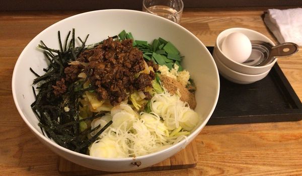 「台湾まぜそば大盛＋野菜(800円＋サービス)」@NOODLE BOWL MAZEの写真