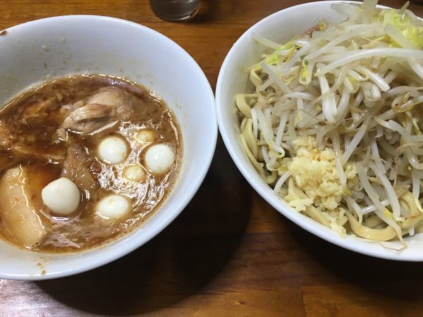 「エビつけ麺小うずら全部」@蓮爾 新町一丁目店の写真