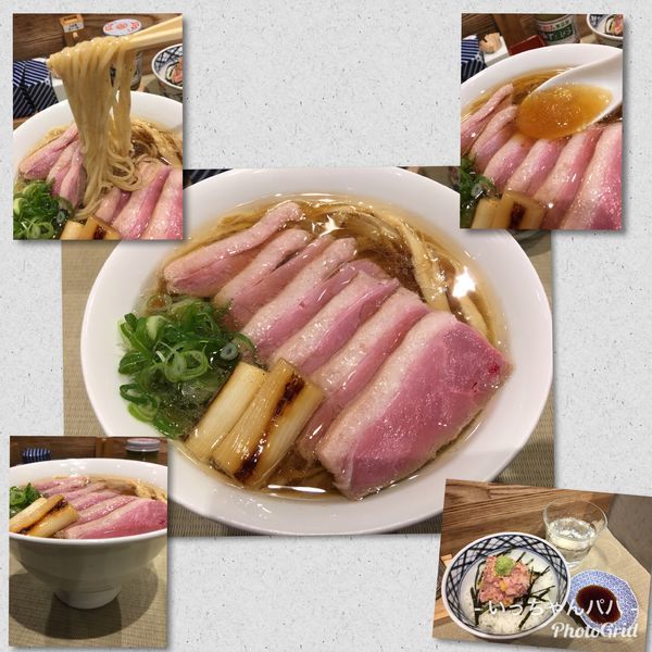 「鴨コンフィ麺 1000円 ＋ トロたくちらし230円セット」@らーめん 鴨to葱の写真
