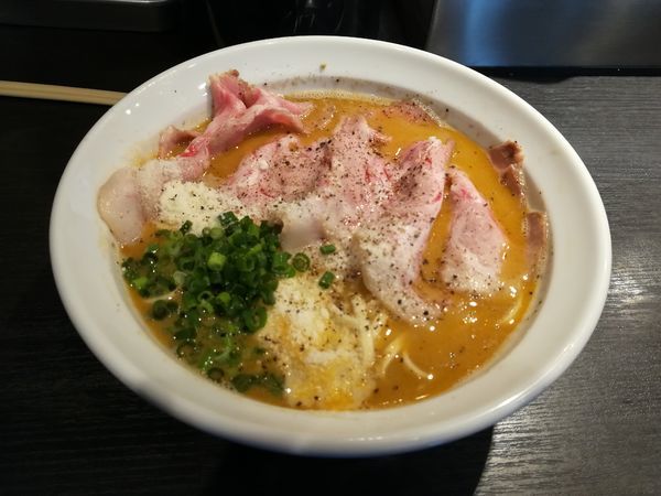 「2/1鮟肝チーズ900円+肉増し300円+浅利和え玉300円」@弘明寺丿貫の写真