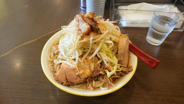 「小　野菜脂　ニンニク少」@ラーメン イエロー 御徒町店の写真