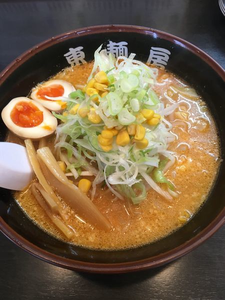 「ネギ味噌ラーメン+味付玉子」@東麺房 環七大杉店の写真
