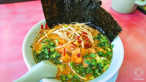 「極旨もつ味噌ラーメン(890)+ネギ(160)+海苔(ク)」@ラーメン山岡家 瑞穂店の写真
