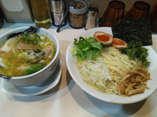 「（限定）広島産生真牡蠣と自家製冬野菜の淡麗塩つけめん¥980」@麺屋 扇 SENの写真