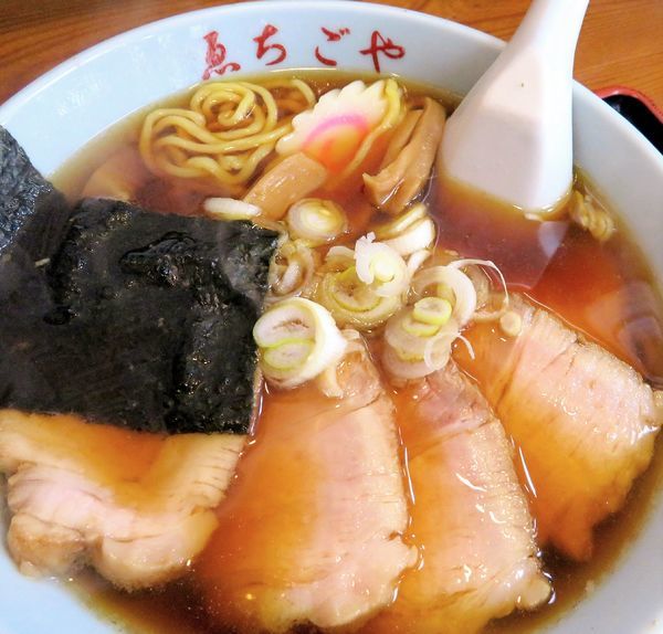 「チャーシューメン（700円）＋桜餅（テイクアウト）」@ゑちごやの写真