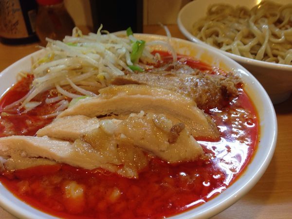 「「限定」塩辛つけ麺 + 豚増」@豚星。の写真