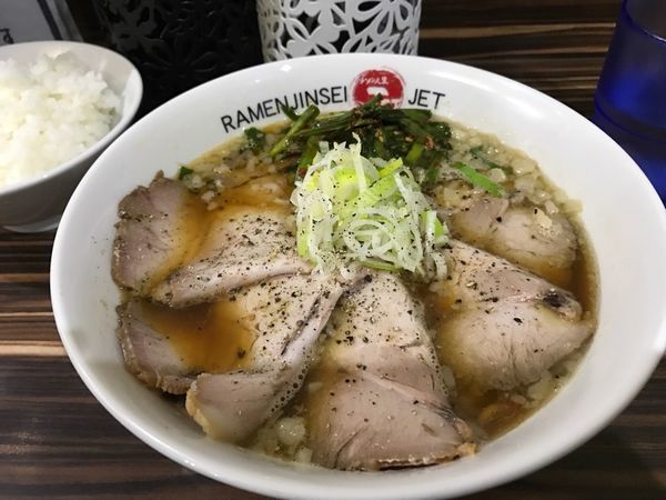 「背あぶら肉そば」@ラーメン人生 JET 福島本店の写真