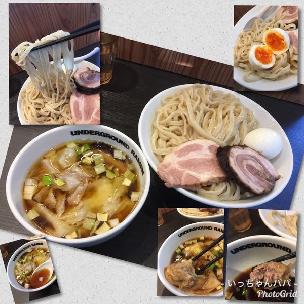 「特製もりそば 大盛り 1250円 ワンタン 250円」@UNDERGROUND RAMEN 川越仲町の写真