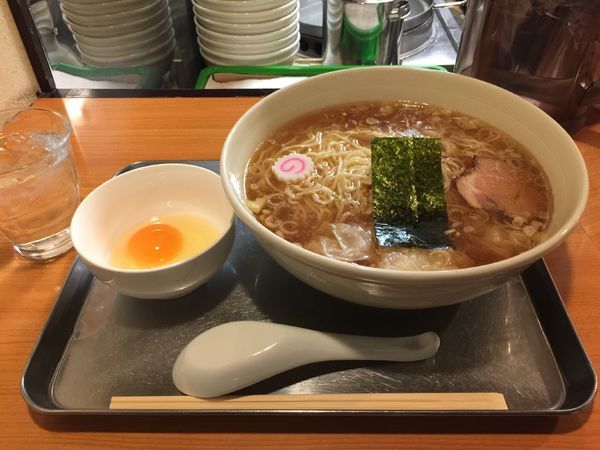 「ワンタン麺卵つき」@日吉 大勝軒の写真