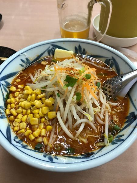 「辛味噌バターコーン」@めん丸 豊富店の写真